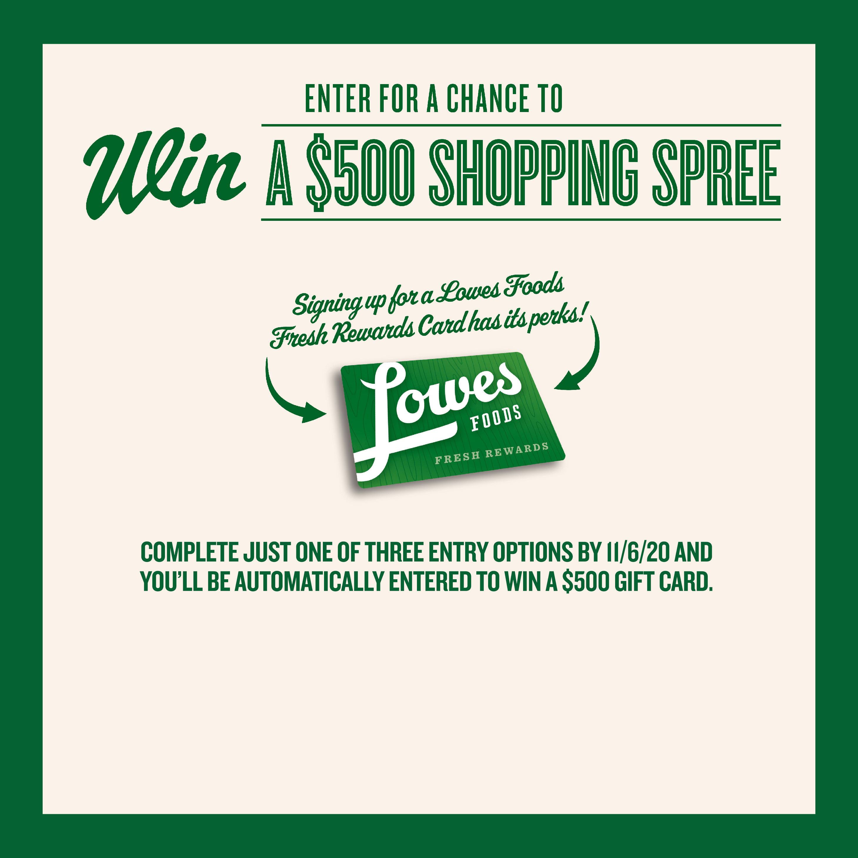 Win a $500 Shopping Spree | Lowes Foods